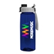a gray with black cap lid & t navy blue bottle the flair - 26 oz transparent tritan(tm) bottle with quick snap lid and digital imprint