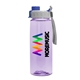 a gray with blue cap lid & t lilac bottle the flair - 26 oz transparent tritan(tm) bottle with quick snap lid and digital imprint
