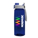 a gray with blue cap lid & t navy blue bottle the flair - 26 oz transparent tritan(tm) bottle with quick snap lid and digital imprint