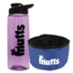 a t lilac bottle & black lid & blue bowl the parched pup - 26 oz transparent tritan(tm) bottle folding dog bowl
