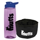 a t lilac bottle & reflex blue lid & black bowl the parched pup - 26 oz transparent tritan(tm) bottle folding dog bowl