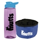 a t lilac bottle & cyan lid & blue bowl the parched pup - 26 oz transparent tritan(tm) bottle folding dog bowl