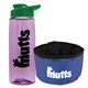 a t lilac bottle & green lid & blue bowl the parched pup - 26 oz transparent tritan(tm) bottle folding dog bowl