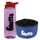 a t lilac bottle & red lid & blue bowl the parched pup - 26 oz transparent tritan(tm) bottle folding dog bowl