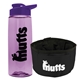 a t lilac bottle & violet lid & black bowl the parched pup - 26 oz transparent tritan(tm) bottle folding dog bowl