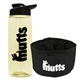 a t pastel yellow bottle & black lid & black bowl the parched pup - 26 oz transparent tritan(tm) bottle folding dog bowl