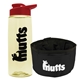 a t pastel yellow bottle & red lid & black bowl the parched pup - 26 oz transparent tritan(tm) bottle folding dog bowl
