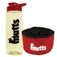 a t pastel yellow bottle & red lid & red bowl the parched pup - 26 oz transparent tritan(tm) bottle folding dog bowl