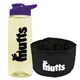 a t pastel yellow bottle & violet lid & black bowl the parched pup - 26 oz transparent tritan(tm) bottle folding dog bowl