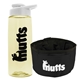 a t pastel yellow bottle & white lid & black bowl the parched pup - 26 oz transparent tritan(tm) bottle folding dog bowl