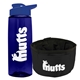 a t navy blue bottle & reflex blue lid & black bowl the parched pup - 26 oz transparent tritan(tm) bottle folding dog bowl