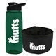a t dark green bottle & black lid & black bowl the parched pup - 26 oz transparent tritan(tm) bottle folding dog bowl