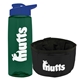 a t dark green bottle & reflex blue lid & black bowl the parched pup - 26 oz transparent tritan(tm) bottle folding dog bowl