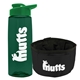 a t dark green bottle & green lid & black bowl the parched pup - 26 oz transparent tritan(tm) bottle folding dog bowl