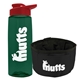 a t dark green bottle & red lid & black bowl the parched pup - 26 oz transparent tritan(tm) bottle folding dog bowl