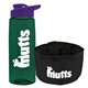 a t dark green bottle & violet lid & black bowl the parched pup - 26 oz transparent tritan(tm) bottle folding dog bowl