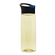 a black with blue flip tab lid & t pastel yellow bottle the flair - 26 oz transparent tritan(tm) bottle with pop - up lid