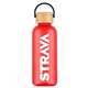 aerial view a red filmore 21 oz rpet water bottle, image 1 of 3
