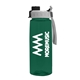 a t dark green bottle & gray with black cap lid the flair - 26 oz transparent tritan(tm) bottle with quick snap lid