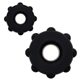 aerial view a black gear push pop spinner, image 1 of 3