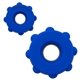 aerial view a blue gear push pop spinner, image 1 of 3