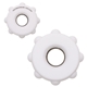 aerial view a white gear push pop spinner, image 1 of 3