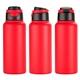 aerial view a red cabrio 32 oz recycled stainless steel vacuum insulated bottle, image 1 of 4