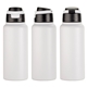 aerial view a white cabrio 32 oz recycled stainless steel vacuum insulated bottle, image 1 of 4