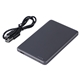 aerial view a gunmetal royale aluminum 5000mah 20w power bank with 15w magnetic wireless charger, image 1 of 2