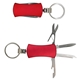 aerial view a red best buddy tools(r) 5- in -1 multi - tool pocket key ring, image 1 of 2