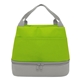 aerial view a lime green/gray galley rpet insulated lunch bag, image 1 of 3
