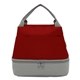 aerial view a red/gray galley rpet insulated lunch bag, image 1 of 3
