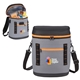 aerial view a gray/orange trim polaris 20- can rpet cooler backpack, image 1 of 7