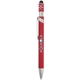 aerial view a red simple fidget recycled stylus gel pen, image 1 of 3