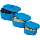 aerial view a process blue zili silicone storage containers, set of 3 (7, 10, 20 oz), image 1 of 3