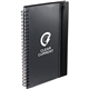 aerial view a black 5.5 x 8.5 spiral notebook with clear pocket, image 1 of 6