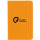 aerial view a orange 3.5 x 5.5 recycled pocket bound journal, image 1 of 5