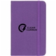 aerial view a purple 3.5 x 5.5 recycled pocket bound journal, image 1 of 4