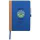 aerial view a blue 5.5 x 8.5 recycled pet and cork bound journal, image 1 of 6
