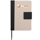 aerial view a beige 5.5 x 8.5 fsc(r) recycled canvas bound notebook, image 1 of 5