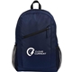 aerial view a navy packable recycled backpack, image 1 of 7