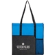 aerial view a process blue radius recycled non - woven tote, image 1 of 6