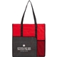 aerial view a red radius recycled non - woven tote, image 1 of 6