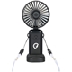 aerial view a black rechargeable personal led fan, image 1 of 13