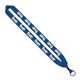 aerial view a royal blue 1 cotton lanyard with metal crimp metal split - ring, image 1 of 2