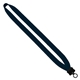 aerial view a navy 3/4 cotton lanyard with plastic clamshell o - ring, image 1 of 2