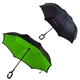 aerial view a green/black stratton reversible umbrella, image 1 of 2