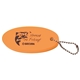 aerial view a neon orange floater key chain, image 1 of 2