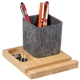 a group of recycled felt bamboo pen holder