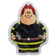 aerial view a black/red/yellow fireman bert gel beads hot / cold pack, image 1 of 2